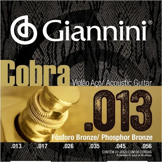 Encordoamento Violão Giannini Fosforo Bronze 013 Foto 1