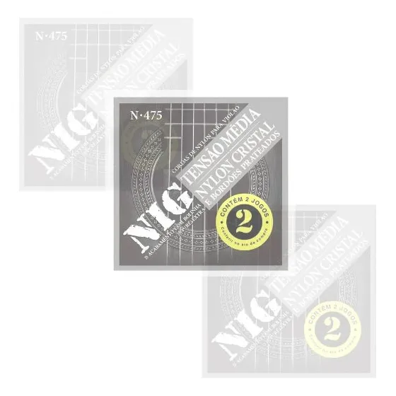 Encordoamento Violão Nylon Média Nig N475 .028 Kit 6 Jogos Foto 1