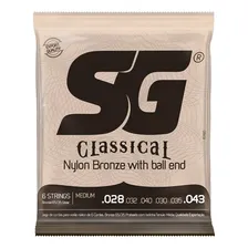 Encordoamento Violão Nylon Sg Média Bronze Cristal Bolinha Foto mini 1