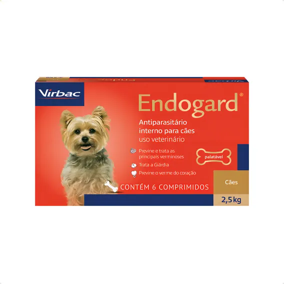 Endogard Vermífugo Cachorro 2,5kg - 6 Comprimidos Virbac Foto 1
