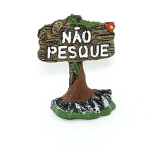 Enfeite Aquário Placa Não Pesque Fragata Foto  mini 1