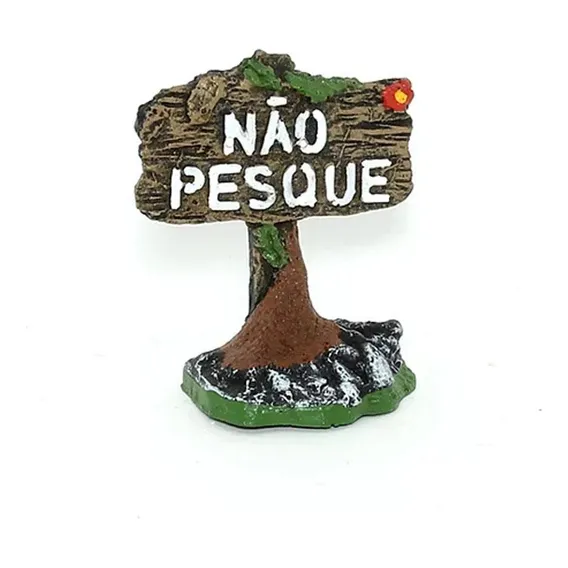 Enfeite Aquário Placa Não Pesque Fragata Foto 1