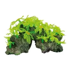 Enfeite AquƔrio Rocha E Plantas Verde Resina Deco Xenia Soma Foto mini 1