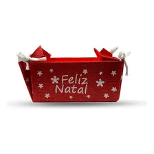 Enfeite Cesta Cestinha Mesa Pães Fruta Decoração Natalina Cor Vermelho Foto mini 3