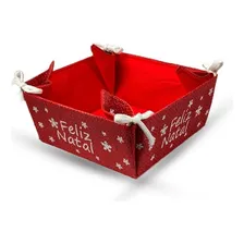 Enfeite Cesta Cestinha Mesa Pães Fruta Decoração Natalina Cor Vermelho Foto mini 4