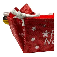 Enfeite Cesta Cestinha Mesa Pães Fruta Decoração Natalina Cor Vermelho Foto mini 2