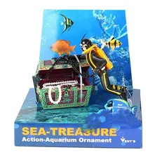 Enfeite De Aquário Mergulhador Caçador De Tesouro Ornamentos Foto mini 4