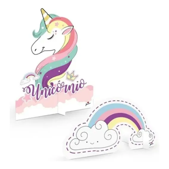 Enfeite De Mesa Menina Decoração Festa Infantil Unicórnio Foto 1