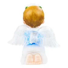 Enfeite Decorativo Anjinho Com Roupa Azul Em Resina 15 Cm Cor Azul-claro Foto mini 4