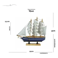 Enfeite Decorativo Navio Mediterraneo Mar Quarto Menino Azul Foto  mini 1