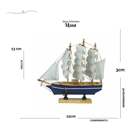 Enfeite Decorativo Navio Mediterraneo Mar Quarto Menino Azul Foto 1