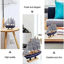 Enfeite Decorativo Navio Mediterraneo Mar Quarto Menino Azul Foto mini  3