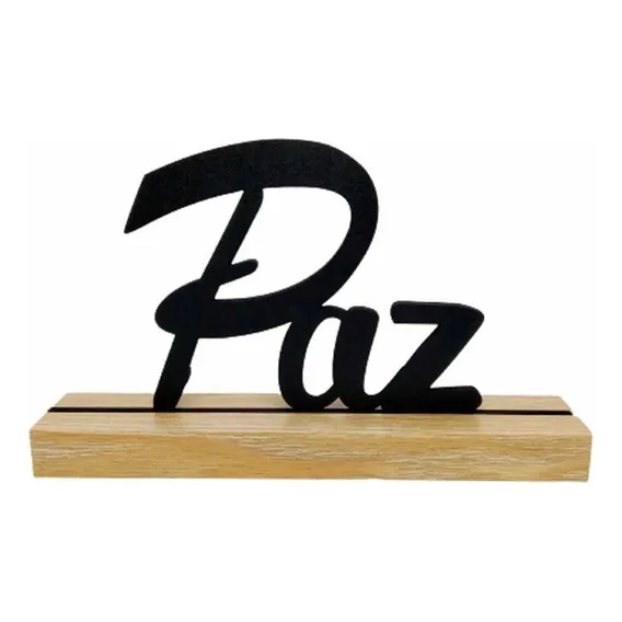 Enfeite Decorativo Paz Em Mdf 19,8 Cm Foto 1