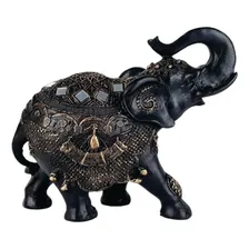 Enfeite Elefante Indiano Sorte Sabedoria Preto Resina Foto mini 1
