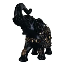 Enfeite Elefante Indiano Sorte Sabedoria Preto Resina Foto mini 2