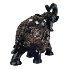 Enfeite Elefante Indiano Sorte Sabedoria Preto Resina Foto mini 4