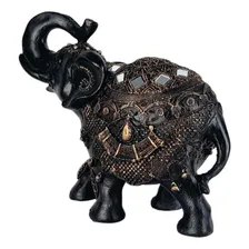 Enfeite Elefante Indiano Sorte Sabedoria Preto Resina Foto mini 3