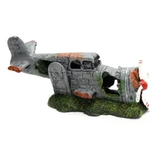 Enfeite Para Aquario Avião Naufragado Fragata Foto mini 1