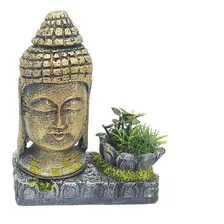 Enfeite Para Aquário -cabeça De Buda Com Arranjo Foto  mini 1