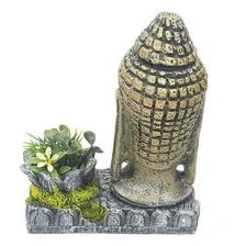 Enfeite Para Aquário -cabeça De Buda Com Arranjo Foto mini 4