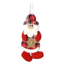 Enfeite Pendente Árvore Natal Papai Noel Xadrez 17cm Foto mini 1