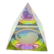 Enfeite Pirâmide Cristal Iyn Yang Decoração Coleção Energia Cor Colorida Foto mini 1
