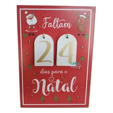 Enfeite Placa Madeira Mdf Contagem Regressiva Para O Natal Foto mini 1
