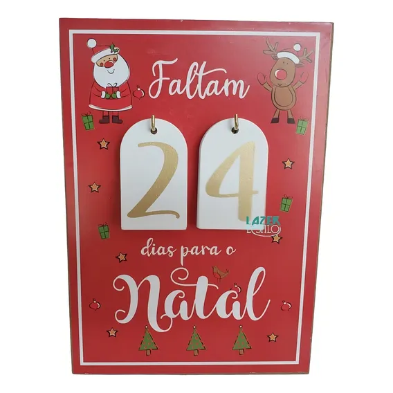 Enfeite Placa Madeira Mdf Contagem Regressiva Para O Natal Foto 1