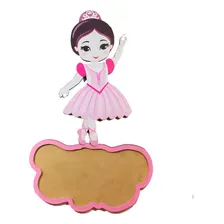 Enfeite Placa Porta Quarto Menina Bailarina Gravamos Nomes Cor Rosa Foto mini  2