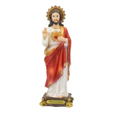 Enfeite Resina Sagrado Coração De Jesus 21cm Foto mini 1