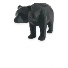 Enfeite Urso Bear Wall Street Geométrico Decoração 3d Preto Foto mini  2