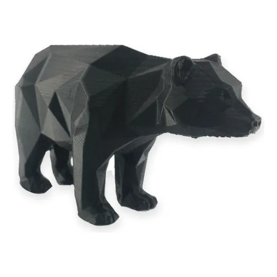 Enfeite Urso Bear Wall Street Geométrico Decoração 3d Preto Foto 1