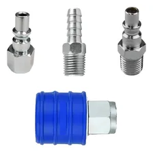 Engate Rápido 1/4 Npt Para Compressor De Ar 4 Peças Azul Foto  mini 1