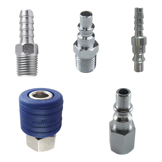 Engate Rápido 1/4'' +3 Conexões Para Ar + Espigão Compressor Foto 1