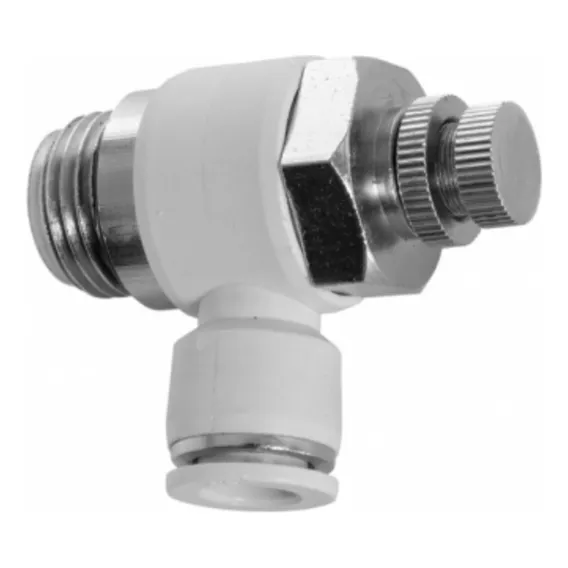 Engate Rápido 90° Com Registro 1/2 X 6,8mm - Blukit 311043 Acabamento Niquelado Cor Branco Foto 1