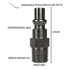 Engate Rapido Conector Compressor 2 Engates E 4 Adpatadores Foto mini 4