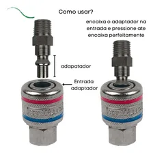 Engate Rapido Conector Compressor 2 Engates E 4 Adpatadores Foto mini 2