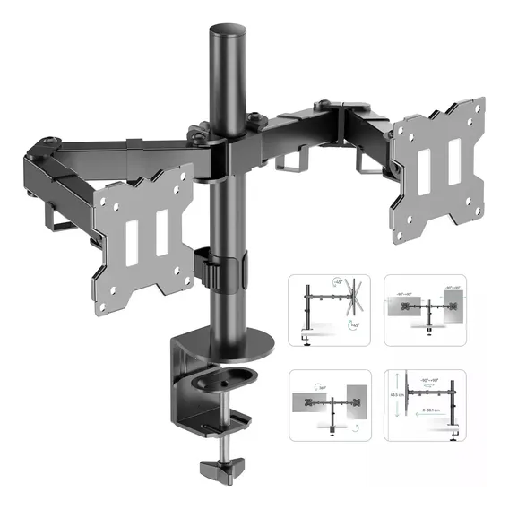 Engrossado Suporte 2 Monitores Suporte Monitor Articulado Suporte Para Monitor Articulado É Adequado Para Computadores Com Telas De 17 A 32 Polegadas. Foto 1