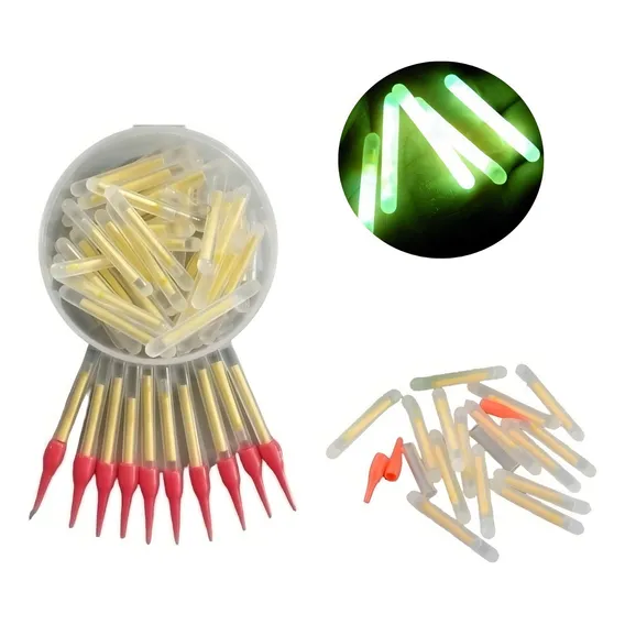 ENJOYLURE kit 50 bastao luz quimica para boia vara linha pesca noturna Foto 1