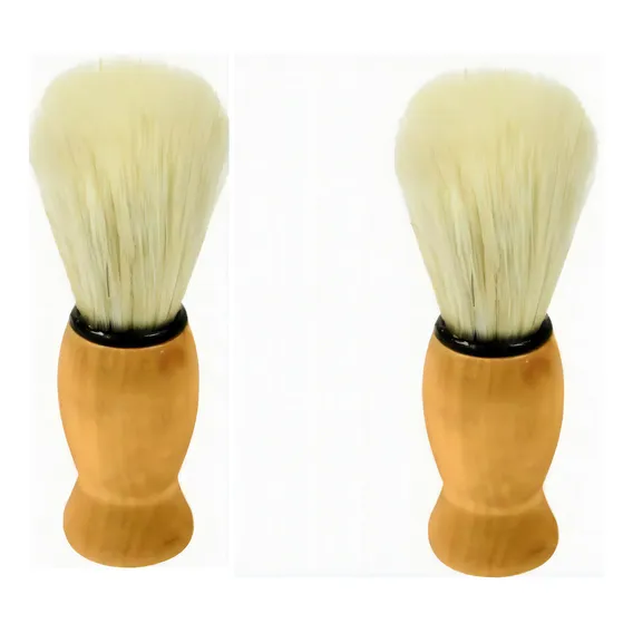 Enox Pincel Barba Pequeno Kit C/2 Cerdas Naturais Cor Palha Foto 1