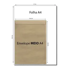 Envelope Meio A4 16 X 22 Cm Pardo Natural 162x229 1000 Und Foto mini  3