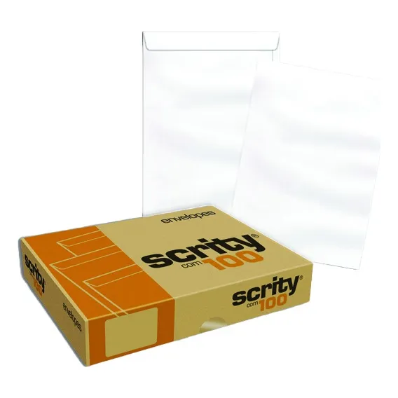 Envelope Saco Branco Offset 200x280 90g Scrity Caixa 100 Un Foto 1