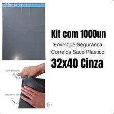 Envelope Segurança Correios Envio Ecommerce Saco Plastico 32x40 Cinza 1000un Fita De Segurança Foto mini  3