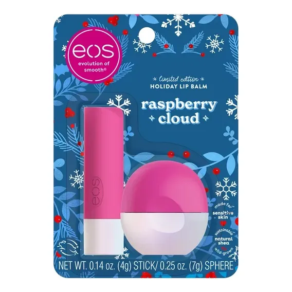 Eos Lip Balm Sabor Raspberry Cloud - 2 Unidades Foto 1