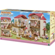 Epoch casa sylvanian families telhado vermelho com luzes cor marrom-claro Foto mini 1