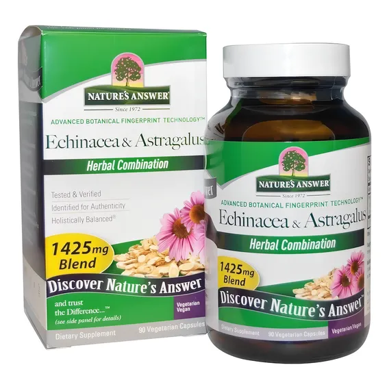 Equinacea & Astralagus - 90 Cápsulas - Nature´s Answer Foto 1