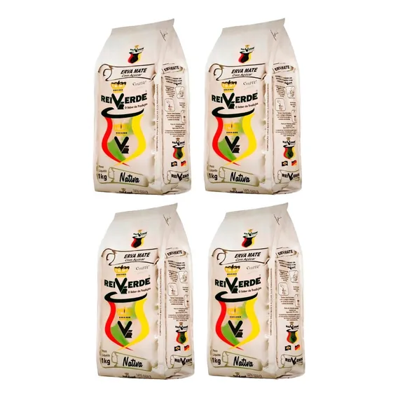 Erva Mate Chimarrão Rei Verde Nativa Suave Com Açúcar 4 Kg Foto 1