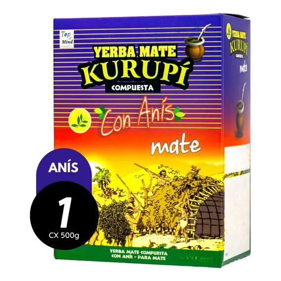 Erva Mate Kurupi Para Terere Sabor Kurupi Com Anis - 500g Foto 1