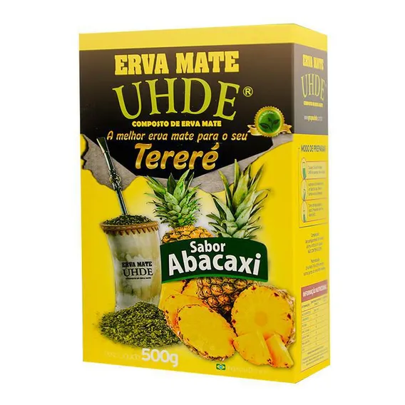 Erva Mate Tereré Uhde Sem Acúcar Sabor Abacaxi Caixa 500g Foto 1