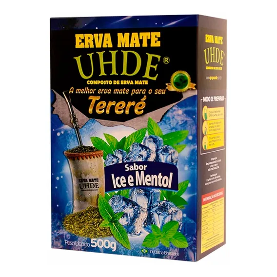 Erva Mate Tereré Uhde Sem Açucar Sabor Ice E Mentol 500g Foto 1